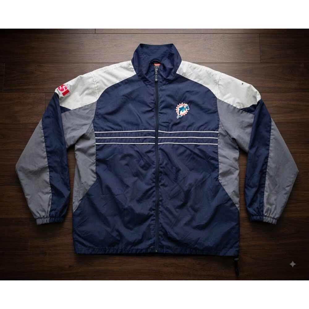 VTG Miami Dolphins Reebok NFL Full Zip Windbreaker Jacket Men’s XL  Team Apparel
